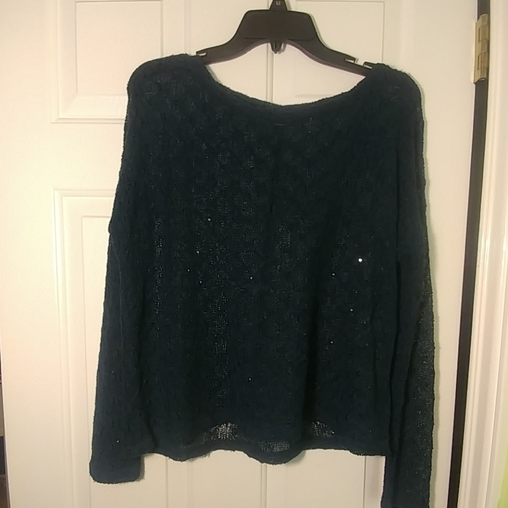 Dark blue knit sequin sweater